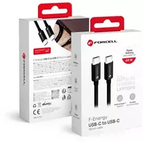USB C į USB C laidas Forcell F-Energy QC4.0 PD 3A 60W 1,5 m C338 juodas