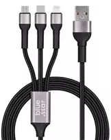BlueStar Laidas 3in1 USB A į Lightning / Micro USB / USB C Blue Star 2,4A su pynimu 1,2 m TFK-DC-010 juodas