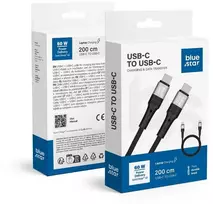 BlueStar Cable USB C do USB C Blue Star 3A 60W PD QC4.0 with braid 2 m TFK-DC-004 juodas