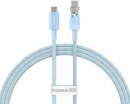 Baseus Explorer 100W USB-C – USB-C laidas su išmaniuoju temperatūros jutikliu 1 m – mėlynas
