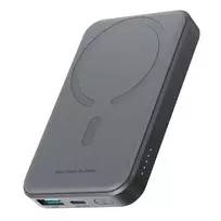 Powerbank Joyroom JR-W020 Mini 5000mAh USB-A USB-C inductive 20W – juodos spalvos + USB-C / USB-C cable