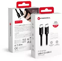 Cable USB C to USB C Forcell F-Energy QC4.0 PD 3A 60W 3 m C338 juodas
