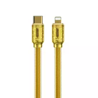 WEKOME WDC-163 Sakin serija – USB-C prie Lightning PD 20W jungiamasis laidas 1 m (auksinis)