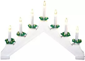 Nežinomas Elektrinis žvakių laikiklis už 7 žvakes baltas 41,5x29 cm