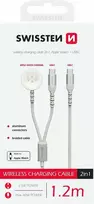 Swissten 2in1 belaidis įkroviklis, skirtas Apple Watch ir USB-C / USB-C / 1,2 m