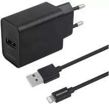 ESSENTIALS Sieninis įkroviklis 12 W, USB-A lemputė. MFi, 1 m laidas, juodas