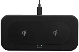 ESSENTIALS „Qi“ dvigubas belaidis įkroviklis, 2 x 10 W, USB-C laidas 1 m