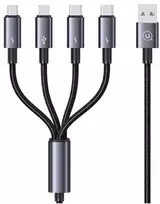 USAMS Kabelis 4in1 2xUSB-C/Lightning/MicroU SB 15W 1,2m aliuminio lydinio duomenų kabelis Sufeng Series SJ739USB101 (US-SJ739)