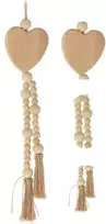 Home Styling Collection Pakabinama boho dekoracija medinė širdis