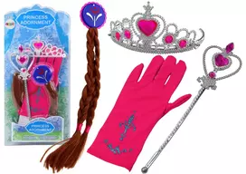 Lean Toys Mažosios princesės aksesuarų rinkinys: lazdelė, pirštinė, karūna ir kasos