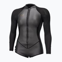 Moteriškas plaukimo kostiumas O'Neill Bahia 2/1 mm Front Zip Short Spring glide black/black
