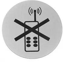 Lipnus informacinis ženklas TELEFONŲ NAUDOJIMAS, nerūdijantis plienas, sk. 75 mm - Hendi 663653