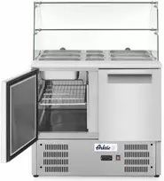 Arktic Dviejų durų salotų vėsinimo stalas su stiklo pailgėjimu 2x GN1/1 3x GN 1/6 247 l - Hendi 236185