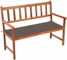 Sodo suoliukas su pagalvėle, 120cm, akacijos medienos masyvas