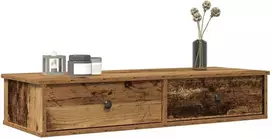 Sieninė lentyna su stalčiais, medienos, 100x37,5x19cm