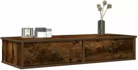 Sieninė lentyna su stalčiais, dūminio ąžuolo, 100x37,5x19cm