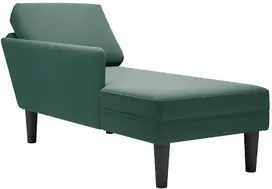 Poilsio gultas su pagalve/porankiu dešinėje, žalia, aksomas