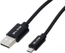 Blow USB A - micro B jungtis 1.0 m pintas juodas BLISTER