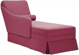 Poilsio gultas su pagalve/porankiu dešinėje, vyno, aksomas