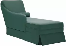 Poilsio gultas su pagalve/porankiu dešinėje, žalia, aksomas