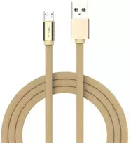 V-tac 1m mikro USB laidas, auksinės spalvos, laido tipas- medvilninis audinys