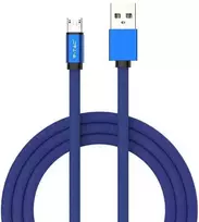 V-tac 1m mikro USB laidas, mėlynas, laido tipas- medvilninis audinys