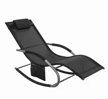 Sobuy , supamasis krėslas, poilsio krėslas, lauko baldai, juodas, išbandytas 150 kg, OGS28-SCH