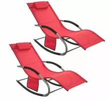 Sobuy ,2 x supamasis krėslas, poilsio krėslas, lauko baldai, 2 vietos, raudona, OGS28-Rx2