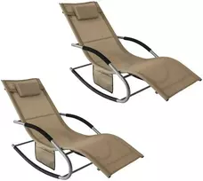Sobuy ,2 x supamasis krėslas, poilsio krėslas, lauko baldai, 2 sėdimos vietos, pilka, OGS28-BRx2