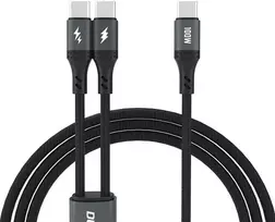 Dudao L3F 2in1 laidas 100W 1.2m 2 x USB-C – juodos spalvos