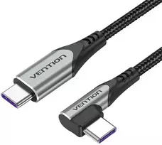 Vention Ventiliacijos TAKHF USB-C į USB-C 5A kampinis kabelis (pilkas)