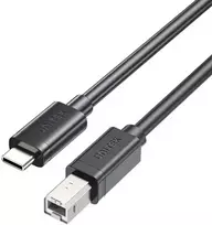 Unitek USB C į USB B 2.0 spausdintuvo kabelis, juodas, 2m