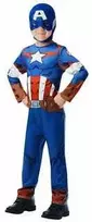 Rubies Karnavalinis kostiumas Marvel Avengers Captain America kostiumas mėlyn-raudon puošni suknelė 110-116 cm (5-6 metai)