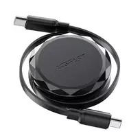 Acefast C13-03 USB-C – USB-C 60W kabelis Retractable – juodos spalvos