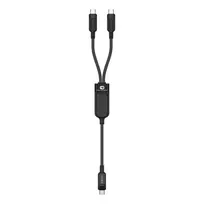 Acefast C5 USB-C – USB-C / USB-C 2in1 100W 480Mb/s kabelis – juodos spalvos