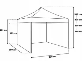 Greitosios prekybos paviljonas 3x3 m 3 sienos mėlynos
