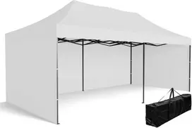Greitosios prekybos paviljonas - 3x6 m - 3 sienos - baltos spalvos