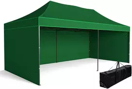 Greitosios prekybos paviljonas - 3x6 m - 3 sienos - žalia
