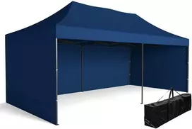 Greitosios prekybos paviljonas - 3x6 m - 3 sienos - mėlynos spalvos