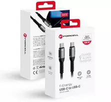 USB C į USB C laidas Forcell F-Energy QC4.0 PD 5A 100W Cafule 1,2 m C260 juodas