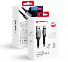 USB A į USB C laidas Forcell F-Energy QC4.0 3A 66W Cafule 1,2 m C256 juodas