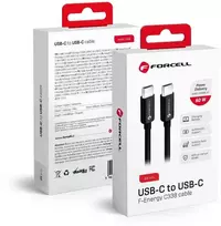 USB C į USB C laidas Forcell F-Energy QC4.0 PD 3A 60W 0,25 m C338 juodas