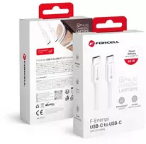 Cable USB C to USB C Forcell F-Energy QC4.0 PD 3A 60W 2 m C338 baltas