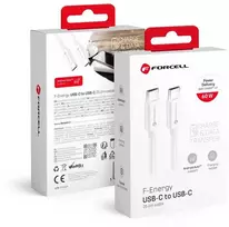 USB C į USB C laidas Forcell F-Energy QC4.0 PD 3A 60W 0,25 m C338 baltas