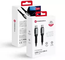 USB C į USB C laidas Forcell F-Energy QC4.0 PD 5A 240W Cafule 1,2 m C263 juodas