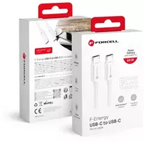 Cable USB C to USB C Forcell F-Energy QC4.0 PD 3A 60W 0,5 m C338 baltas