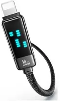 USAMS Kabelis USB-C į Lightning 30W 1.2m cinko lydinio greito įkrovimo duomenų kabelis Meteor Series SJ743USB02 (US-SJ743)