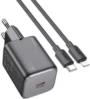 Telefono įkroviklis Hoco USB C QC PD 20W + laidas USB C - Lightning N40 juodas
