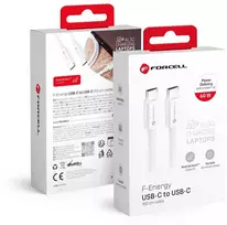 USB C į USB C laidas Forcell F-Energy QC4.0 PD 3A 60W 1,5 m C338 baltas