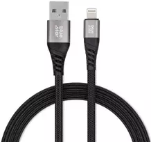 BlueStar Cable USB A to Lightning Blue Star 2,4A with braid 1,2 m TFK-DC-003 juodas